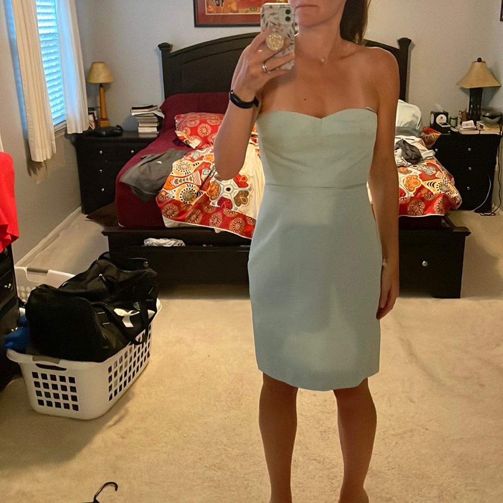 Sea foam Mint Strapless Dress J Crew